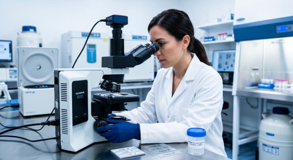 Ova fotografija ilustruje proces analize i profesionalizam laboratorije.